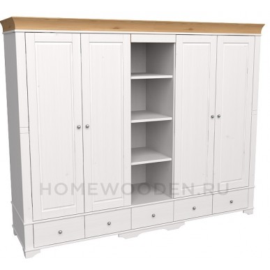 Шкаф 5-ти дверный с 4 глухими дверями и полками Бейли