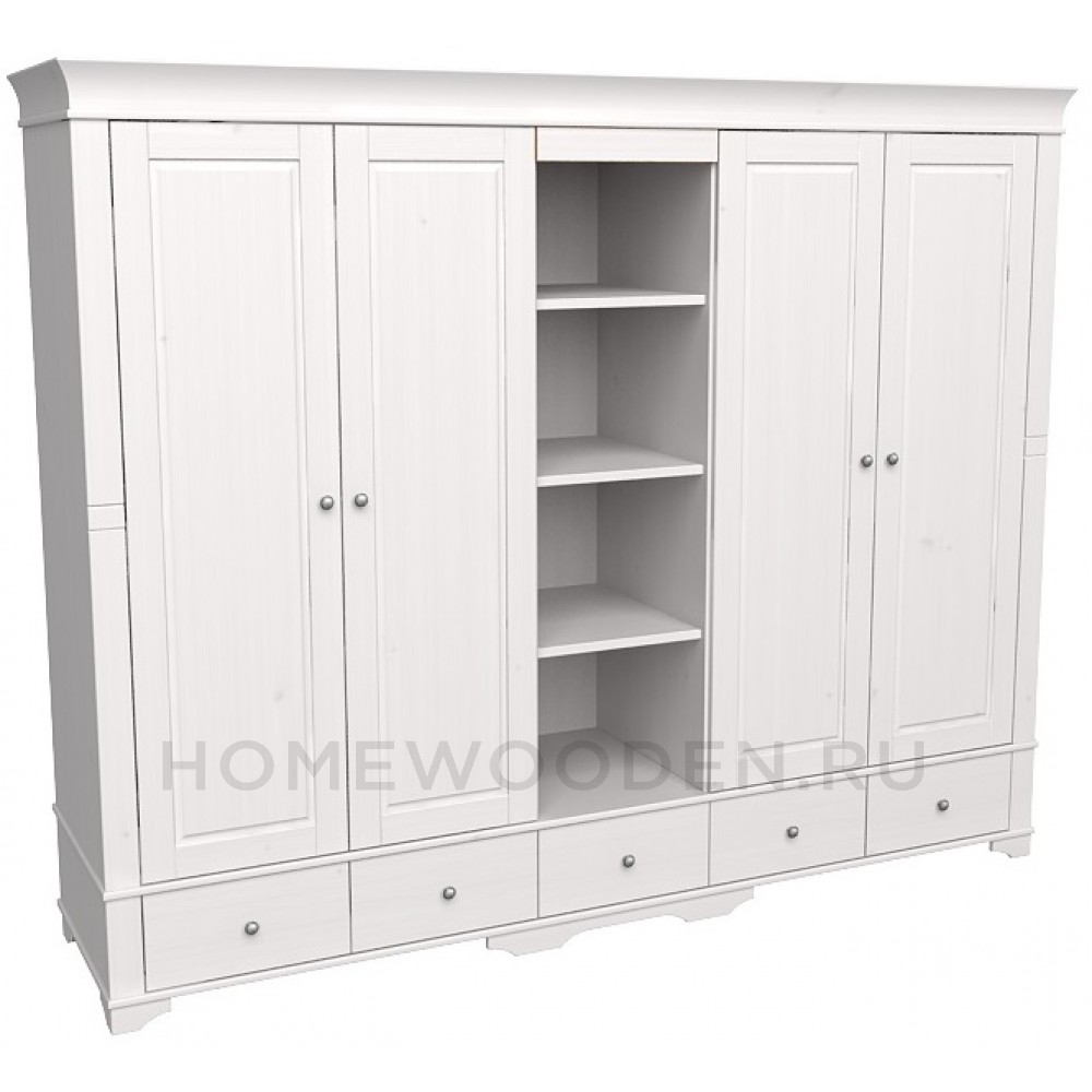 Шкаф 5-ти дверный с 4 глухими дверями и полками Бейли