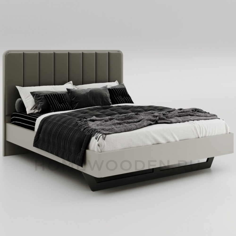 Кровать Модена МДФ с мягкой спинкой 