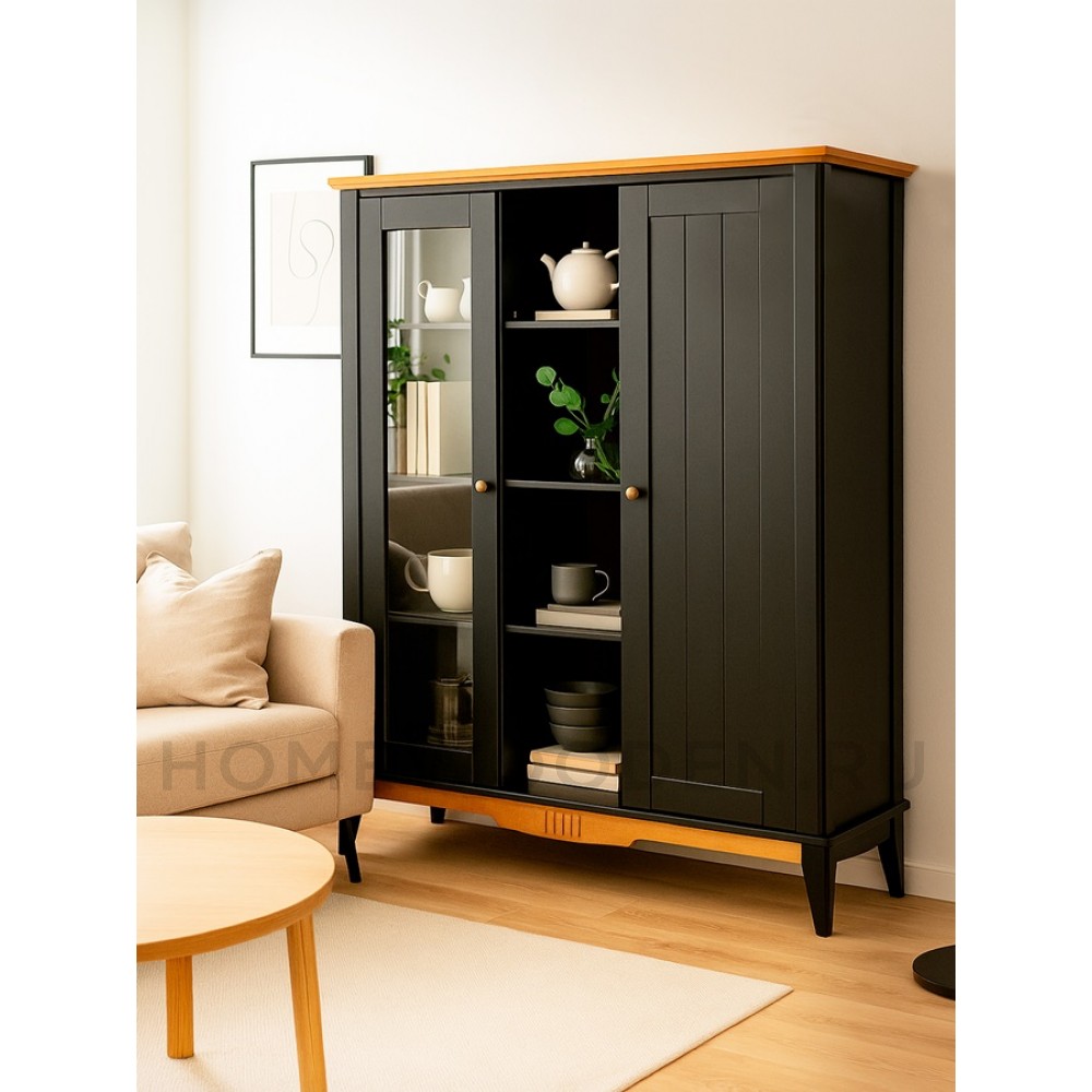 Шкаф для посуды двухстворчатый Пенни 101 массив сосны