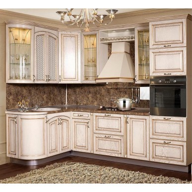 Кухня Злата эмаль золотая 155 х 260 см Массив дуба Кухня Злата эмаль золотая 155 х 260 см Массив дуба