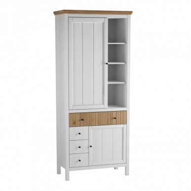 ШКАФ ДЛЯ ПОСУДЫ СКАНДИ 2 ГЛУХИЕ ДВЕРИ И ЯЩИКИ БЕЛЫЙ/АНТИК
