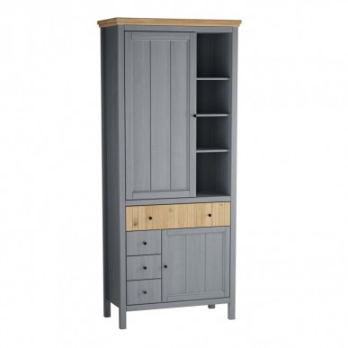 ШКАФ ДЛЯ ПОСУДЫ СКАНДИ 2 ГЛУХИЕ ДВЕРИ И ЯЩИКИ СЕРЫЙ 7046/АНТИК