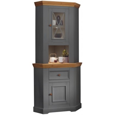 Буфет Форест угловой серый 7012/бейц масло