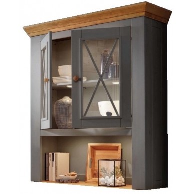 Надстройка комода Форест (буфета малого) 2 двери серый 7012/бейц масло