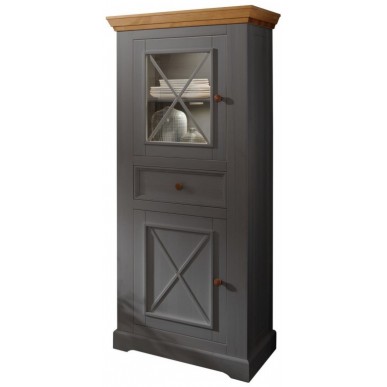 Шкаф для посуды Форест низкий 2 двери 1 ящик серый 7012/бейц масло