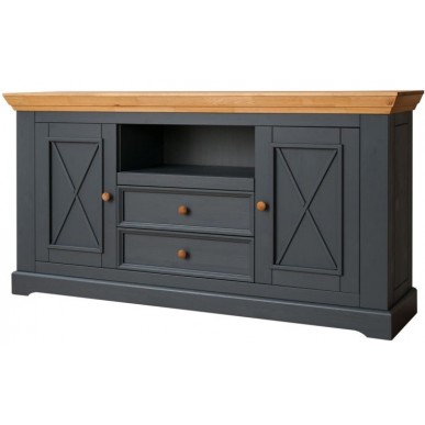 Комод Форест 2 двери 2 ящика серый 7012/бейц масло