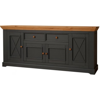 Комод Форест 4 двери 2 ящика серый 7012/бейц масло