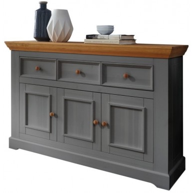 Комод Форест 3 двери 3 ящика (комод буфета) серый 7012/бейц масло