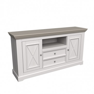 КОМОД ФОРЕСТ 2 ДВЕРИ 2 ЯЩИКА БЕЛЫЙ ВОСК/АНТРАЦИТ