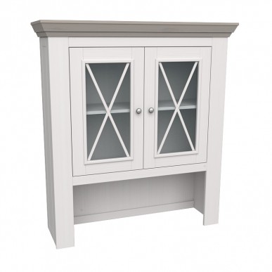 НАДСТРОЙКА КОМОДА ФОРЕСТ (БУФЕТА МАЛОГО) 2 ДВЕРИ БЕЛЫЙ ВОСК/АНТРАЦИТ