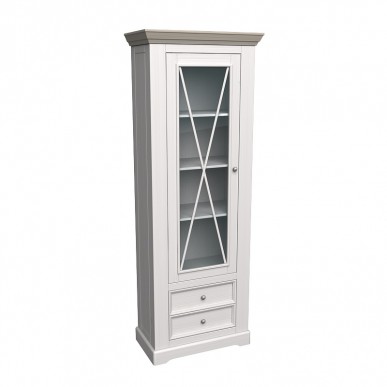 ШКАФ ДЛЯ ПОСУДЫ ФОРЕСТ УЗКИЙ 1 ДВЕРЬ 2 ЯЩИКА БЕЛЫЙ ВОСК/АНТРАЦИТ