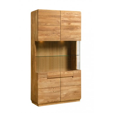 Шкаф с витриной FAINA 2 из массива дуба