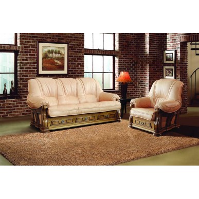Диван и кресло Лондон Натуральная кожа