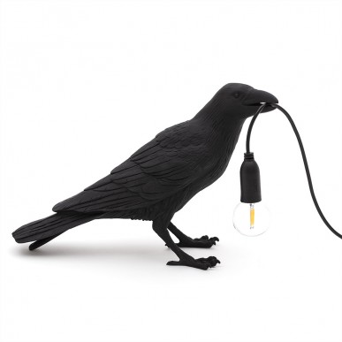 Настольная лампа Seletti Bird Black Waiting Настольная лампа Seletti Bird Black Waiting