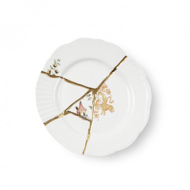 Десертная тарелка Seletti Kintsugi фарфор 09602 Десертная тарелка Seletti Kintsugi фарфор 09602