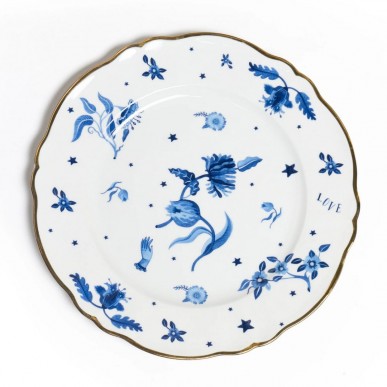 Блюдо круглое BLUE FLORAL 32,5 см BITOSSI HOME