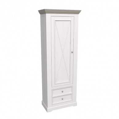 ШКАФ ДЛЯ ОДЕЖДЫ ФОРЕСТ 1 ДВЕРЬ 2 ЯЩИКА БЕЛЫЙ ВОСК/АНТРАЦИТ