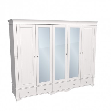 Шкаф Бейли 5-х створчатый с 2 глухими дверями 3 стеклянными дверями