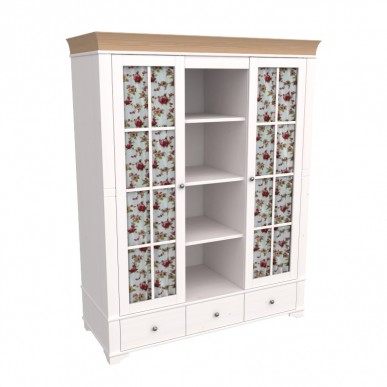 Шкаф Бейли с полками и стеклом Шкаф Бейли с полками и стеклом