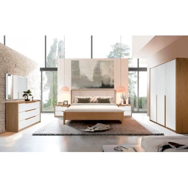 Спальня Парма Дуб белый + натуральный дуб